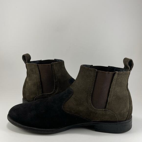 Bruno Magli Zipolo Two Tone Suede Pull On Ankle Boots Size Mens Size 9 M Buckle - Picture 4 of 11
